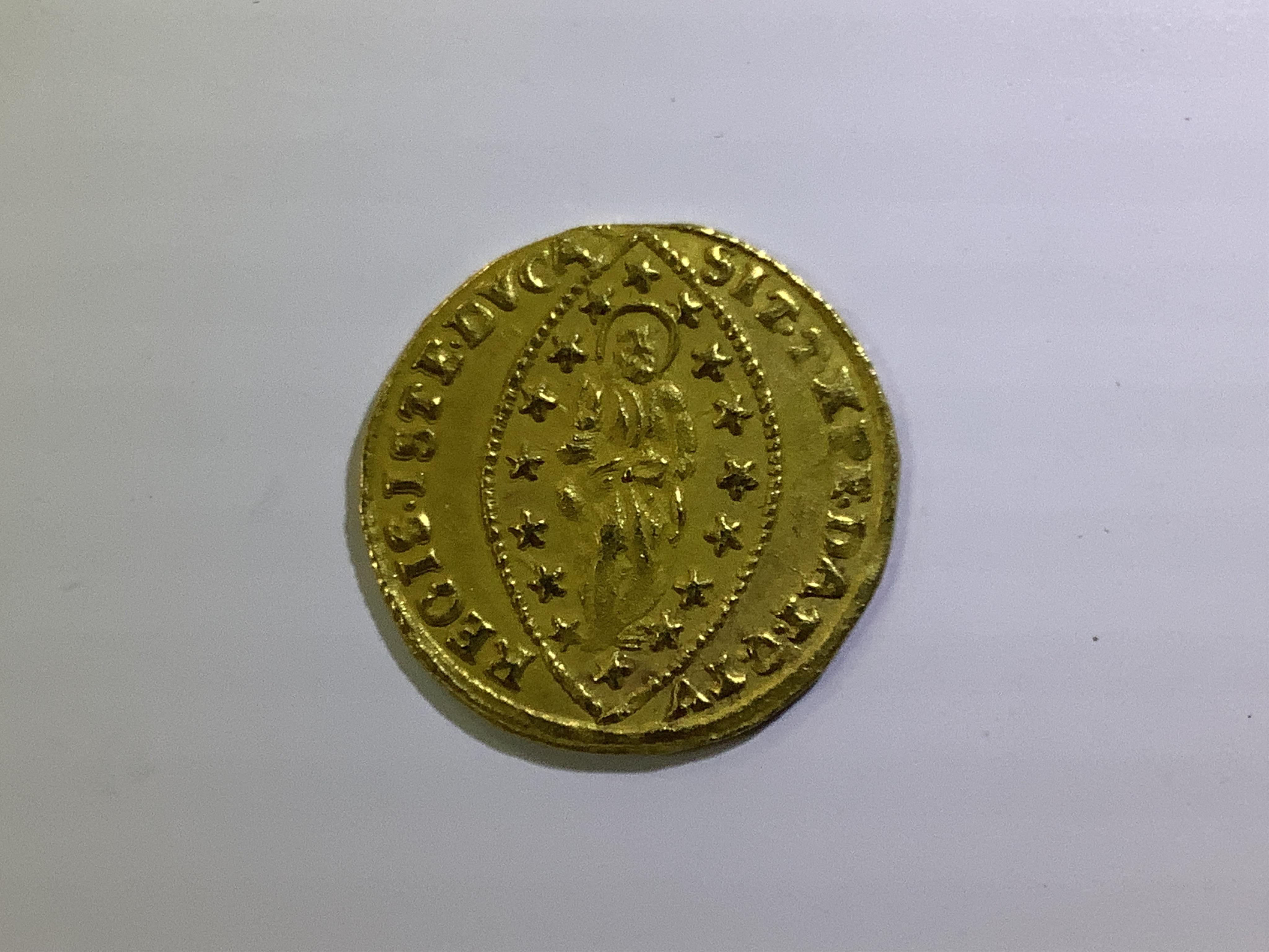 Gold coins, Venice, gold one zecchino, Paolo Renier (1779-1789), VF, 3.5g